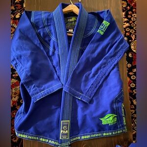 Kids Fuji Brazilian jiu jitsu gi- size C2- Blue and Green